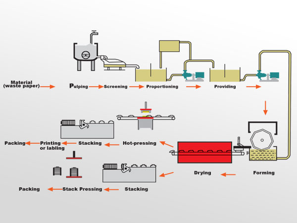 Máquina electrónica automática de la bandeja del huevo de la celulosa de los productos con la línea de sequía